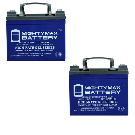 12V 35AH GEL Replacement Battery for Razor Crazy Cart XL - 2PK -  MIGHTY MAX BATTERY, MAX3959107